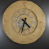 Round Stone Wall Clock with Silver Numerals Decorative Home Wall Clock