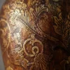 Golden Antique Fiber Lamp Pot with brown-gold leafing glow finish