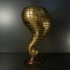Golden Spiral Fiber Lamp with sculptural curved glowing shape