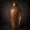 Silver Antique Fiber Lamp Pot with silver-brown textured glow finish
