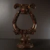 Antique Scroll Table Lamp with silver-brown scroll carving