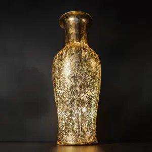 Golden Etched Floor Lamp with richly patterned golden glow finishGolden Etched Floor Lamp with richly patterned golden glow finish