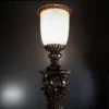 Torchiere Column Floor Lamp with frosted shade and fluted column