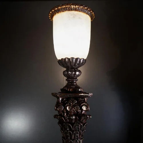 Torchiere Column Floor Lamp with frosted shade and fluted column