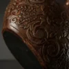 Fiber Textured Lamp Pot with antique glowing finish