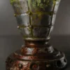 Silver Leafing Teardrop Lamp with textured quilted glow finish