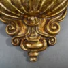 Golden Shell Wall Planter with scalloped shell top and antique finish