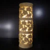 Sandstone Floral Cylinder Garden Light with glowing fiber floral panels