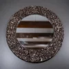 Round Aluminium Foil Mirror with handmade textured frame