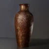 Golden Antique Fiber Lamp Pot with brown-gold leafing glow finish