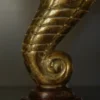 Golden Spiral Fiber Lamp with sculptural curved glowing shape