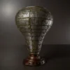 Silver Leafing Teardrop Lamp with textured quilted glow finish