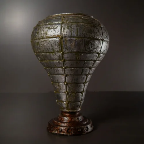 Silver Leafing Teardrop Lamp with textured quilted glow finish