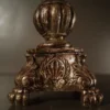 Antique Candlestick Table Lamp with frosted glass shade and silver-brown finish