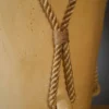 Sandstone Rope Lamp Base with carved leaf pedestal and rope trim
