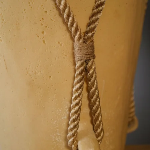 Sandstone Rope Lamp Base with carved leaf pedestal and rope trim