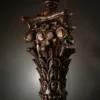Torchiere Column Floor Lamp with frosted shade and fluted column