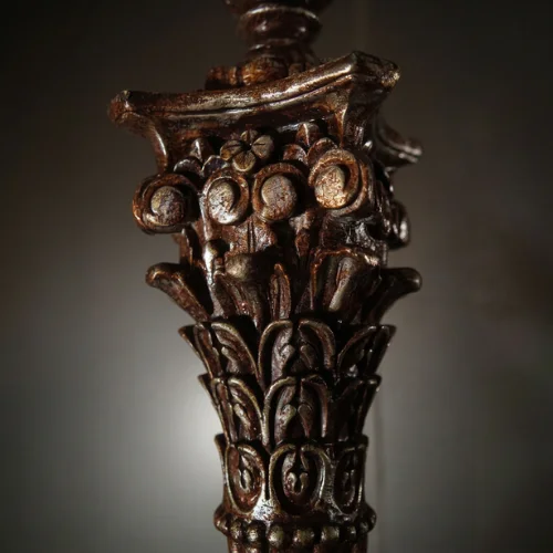 Torchiere Column Floor Lamp with frosted shade and fluted column