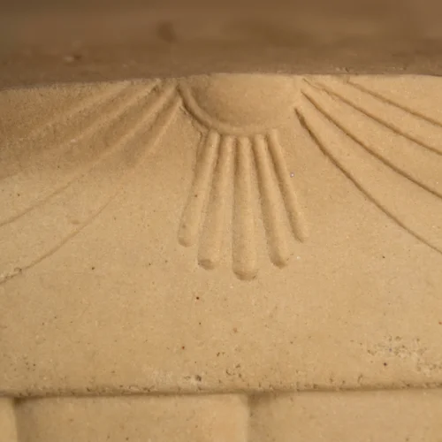 Sandstone Fluted Urn Planter with decorative