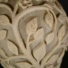 Sandstone Tree Vase Garden Light with glowing carved tree design