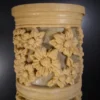 Sandstone Floral Cylinder Garden Light with glowing fiber floral panels