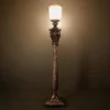 Torchiere Column Floor Lamp with frosted shade and fluted column