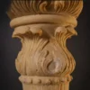 Sandstone Trophy Planter with carved diamond bowl and scrolled handles