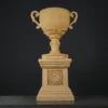 Sandstone Trophy Planter Pedestal with glowing floral base panel