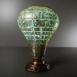 Silver Leafing Teardrop Lamp with textured quilted glow finish