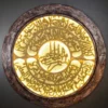 Round Ayatul Kursi Wall Art with glowing layered calligraphy design