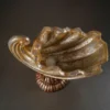 Silver Shell Lamp Pot with sculptural glowing wave shape