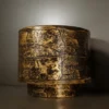 Fiber Textured Planter Set of three unbreakable pots in gold, silver, and copper finish