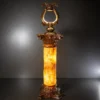 Luxury Onyx Pedestal Lamp with Illuminated Marble Style Column Decorative Floor Lamp