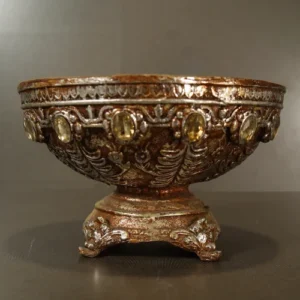 Antique Decorative Pedestal Bowl with vintage bronze finish for home décore