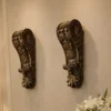 Fiber Rope Bracket with leaf carving and twisted rope design
