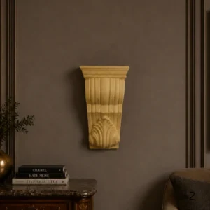 Sandstone Scroll Bracket with fluted body and shell carving