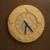 Round Stone Wall Clock with Silver Numerals Decorative Home Wall Clock