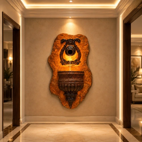 wall hanging fountain with LED light for drawing room
