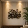 Fiber Vase Cluster Wall Hanging with silver-golden antique finish