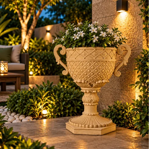 Sandstone Trophy Planter Carved Pot