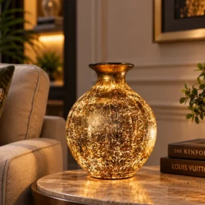 Decorative fiber glass table lamp with textured finish