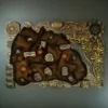 Handmade real leather Islamic calligraphy wall art with gold Arabic plaques and wood back