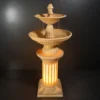 Sand Stone Water Fountain with glowing LED base – two-tier design