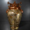 Antique fiber glass decorative vase with ornate handles