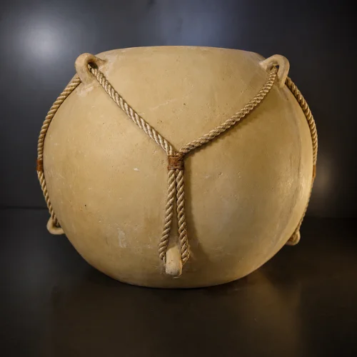 Sandstone planter pot with rope detailing
