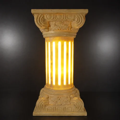 Add a graceful silhouette to your outdoor space with our sandstone garden light, a flared vase design finished with an elegant vine-carved body. Built to withstand the elements while adding timeless charm, this piece suits gardens, patios, walkways, and entryways beautifully. Flared Top Design Skilled artisans shape the crown of this sandstone garden light into a wide, gentle flare, inspired by classic vase silhouettes. The open, flowing top contrasts beautifully with the detailed carving below, giving the piece a graceful, balanced profile that draws the eye from a distance. Vine-Carved Column Body Flowing vines and delicate floral patterns wrap the cylindrical body of this sandstone garden light. Every leaf and petal is carved by hand, and once switched on, warm light glows softly through the detailed cutwork. The continuous vine pattern wraps around the column, creating a natural, garden-inspired look that reads beautifully by day and glows warmly by night. Glowing Fiber Illumination Inside the stone shell, a durable fiber lining delivers soft, even illumination. The fiber glows warmly through every carved detail, casting a gentle light across the surrounding space after sunset — perfect for creating a relaxed, welcoming outdoor atmosphere. Durable & Weather-Resistant Build Crafted from premium natural sandstone, this garden light is made to handle outdoor conditions year-round: - Washable — simply rinse with water to keep it looking fresh - Weatherproof — resists rain, sun, and seasonal wear - Sturdy construction — a tiered base keeps it stable outdoors - Low maintenance — no repainting or protective coating required With its flared vase top, hand-carved vine detailing, and warm glowing light, this sandstone garden light is a lasting addition to any outdoor setting.