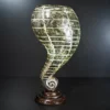 Golden Spiral Fiber Lamp with sculptural curved glowing shape