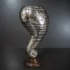 Golden Spiral Fiber Lamp with sculptural curved glowing shape