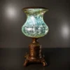 Vintage fiber glass table lamp with ornate pedestal base
